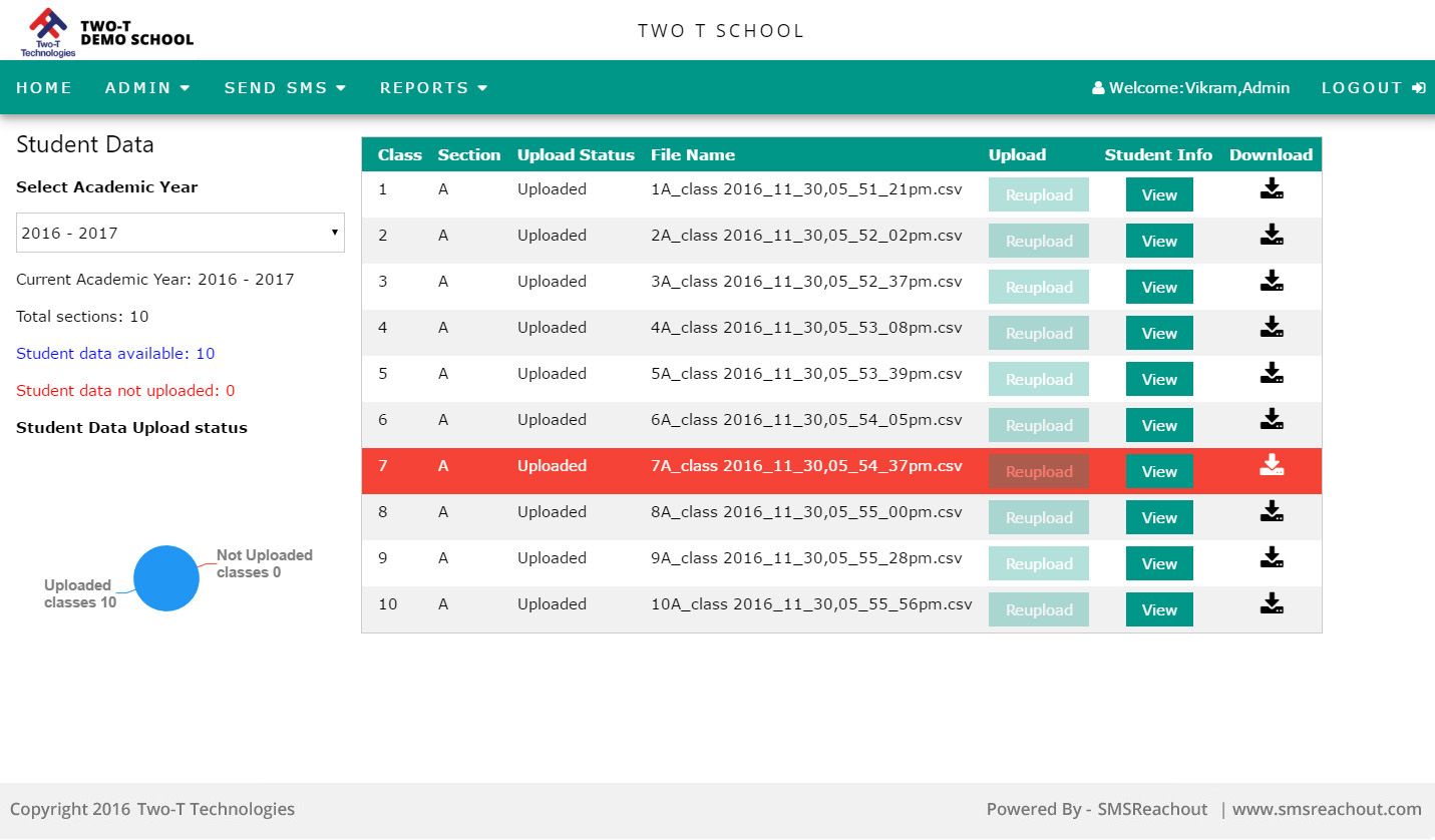 School SMS & Attendance Registers Database of Students